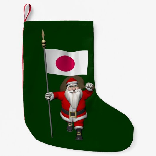 日本を象徴するサンタクロース スモールクリスマスストッキング (正面)