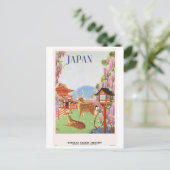 日本を電車で旅行するヴィンテージ ポストカード (スタンド正面)