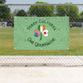 日本アイルランドUSAシャムロックパーソナライズされた国旗 横断幕 (インサイチュ)