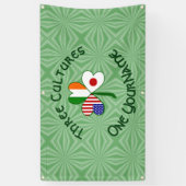 日本アイルランドUSAシャムロックパーソナライズされた国旗 横断幕 (縦)