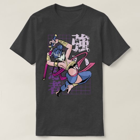 日本アニメガールサムライウォリアファイター(2) Tシャツ (デザイン正面)
