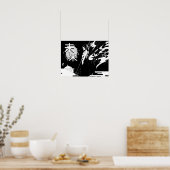 日本アニメガールモノトーンスタイル射手 ポスター (キッチン)