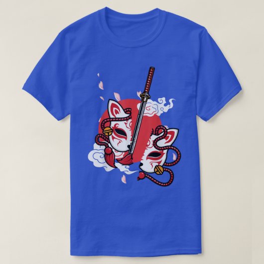 日本アニメマスクきつねスタイル侍刀鬼K Tシャツ (デザイン正面)