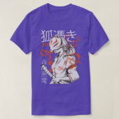 日本アニメマスクキツネ森デビルスタイルサミュール Tシャツ (デザイン正面)