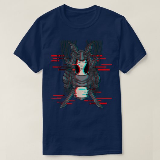 日本アニメロボット技術侍がきらめく鬼 Tシャツ (デザイン正面)