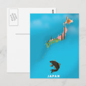 日本イラストマップ 旅行ポスター 印刷 ポストカード (正面/裏面)