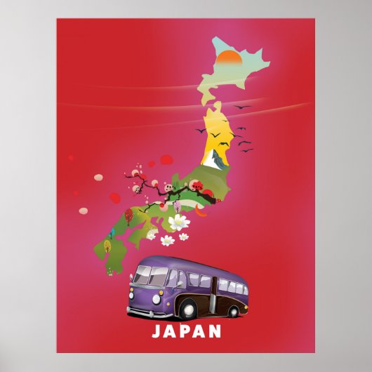 日本イラストレーション旅行ポスター。 ポスター (正面)