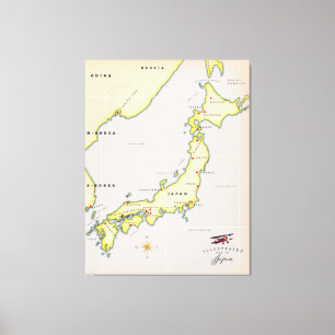 日本イラスト地図 キャンバスプリント