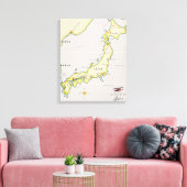 日本イラスト地図 キャンバスプリント (インサイチュ (リビング))