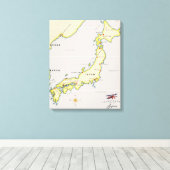 日本イラスト地図 キャンバスプリント (インサイチュ (ウッドフロア))