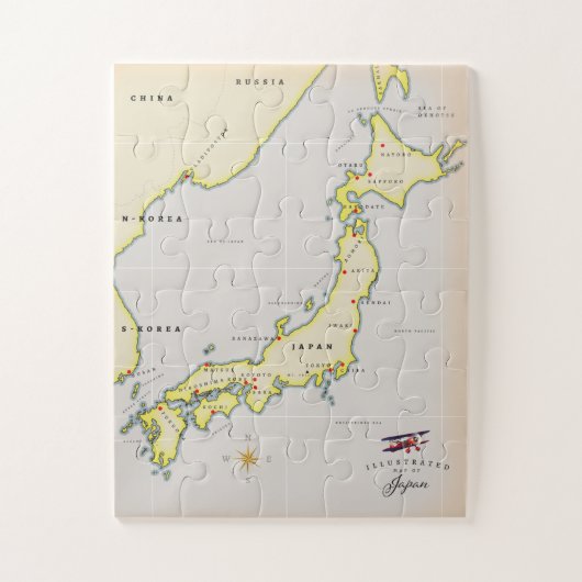 日本イラスト地図 ジグソーパズル (縦)