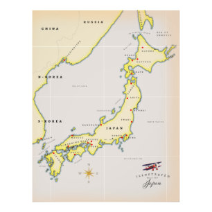 日本イラスト地図 フォトプリント