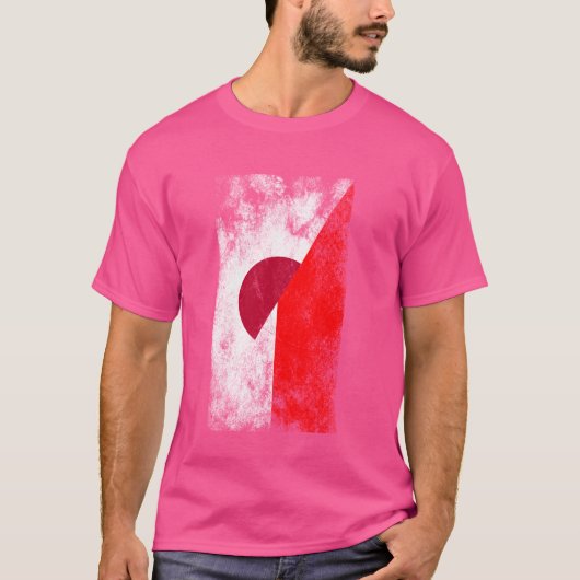 日本インドネシア国旗 – イ日本のンネシア Tシャツ (正面)