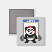 日本ウエイトリフティングパンダ マグネット (正面/裏面)