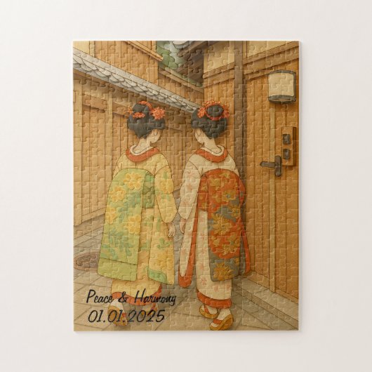 日本カスタム旅行風景美芸者 ジグソーパズル (縦)