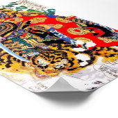 日本カッコいいの伝説的な侍が虎の芸術と戦う ポスター (角)