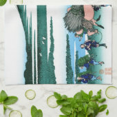 日本カッコいいの北斎富士の風景 キッチンタオル (折り畳み)