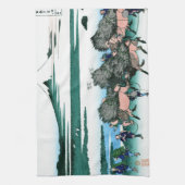 日本カッコいいの北斎富士の風景 キッチンタオル (縦)