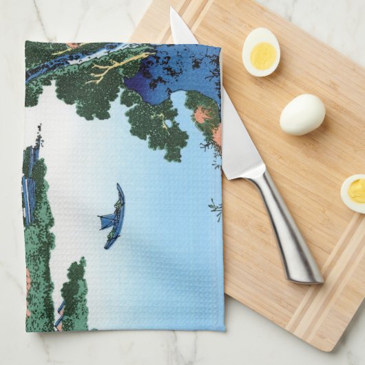 日本カッコいいの北斎富士の風景 キッチンタオル (四つ折り)