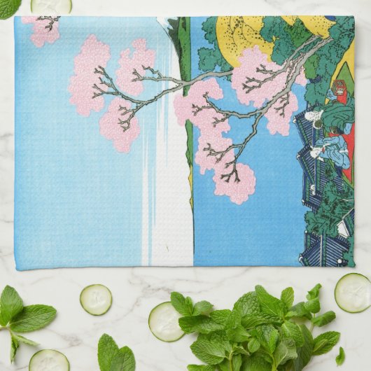 日本カッコいいの北斎富士の風景 キッチンタオル (折り畳み)