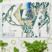 日本カッコいいの北斎富士の風景 キッチンタオル (折り畳み)