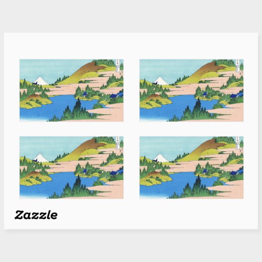 日本カッコいいの北斎富士の風景 長方形シール (シート)