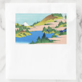 日本カッコいいの北斎富士の風景 長方形シール (バッグ)