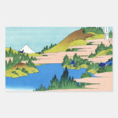 日本カッコいいの北斎富士の風景 長方形シール (正面)