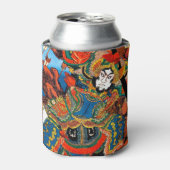 日本カッコいいの東洋伝説的なヒーローの侍アート 缶クーラー (缶正面)