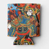 日本カッコいいの東洋伝説的なヒーローの侍アート 缶クーラー (正面)