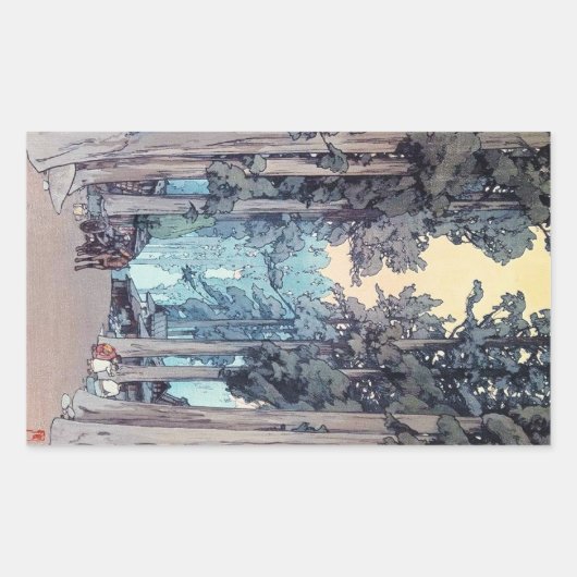 日本カッコいいクラシック多田フォレ絵画スト 長方形シール (正面)