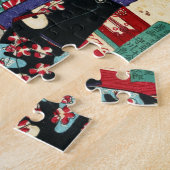 日本カッコいいヴィンテージ浮世トリオ芸者絵巻 ジグソーパズル (側面)