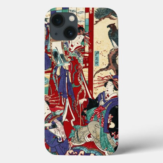 日本カッコいいヴィンテージ浮世トリオ芸者絵巻 Case-Mate iPhoneケース (裏面)