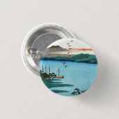 日本カッコいいヴィンテージ浮世絵の水景 缶バッジ (正面&裏面)
