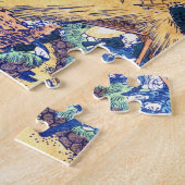 日本カッコいいヴィンテージ浮世絵の滝北斎北斎 ジグソーパズル (側面)