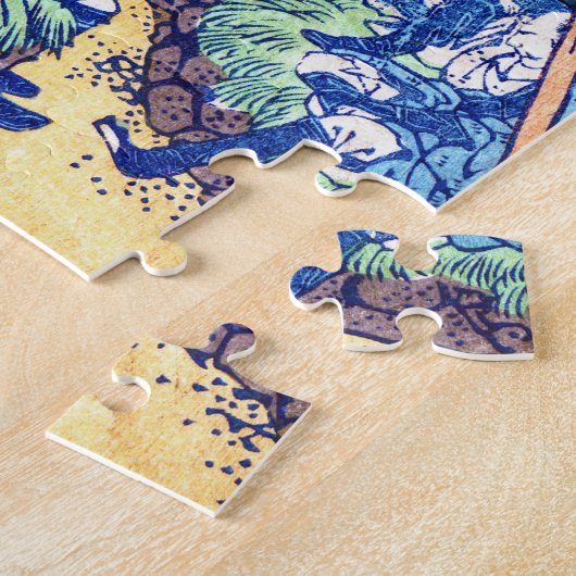 日本カッコいいヴィンテージ浮世絵の滝北斎北斎 ジグソーパズル (側面)