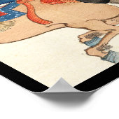 日本カッコいいヴィンテージ浮世絵の騎馬騎兵 ポスター (角)