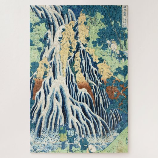 日本カッコいいヴィンテージ浮世絵北斎の滝 ジグソーパズル (縦)