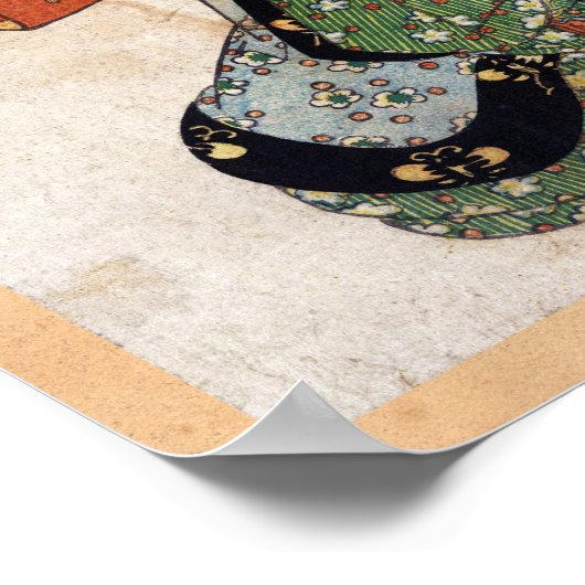 日本カッコいいヴィンテージ浮世絵芸者絵巻 ポスター (角)