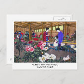 日本カッコいい東洋花園の人々の場面 ポストカード (正面/裏面)