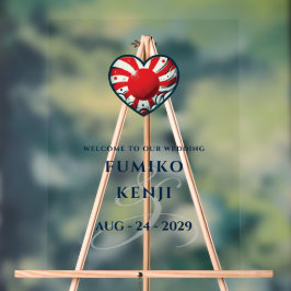 日本カップルハート結婚の歓迎 アクリルサイン