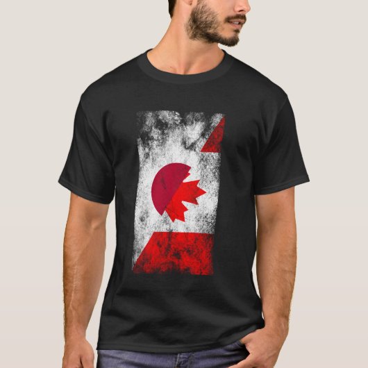 日本カナダ国旗 – カ日本のナダ Tシャツ (正面)