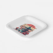 日本カラフル建物美術 ペーパープレート (傾斜あり)