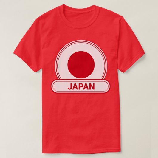 日本カントリーバッジ日本国旗 Tシャツ (デザイン正面)