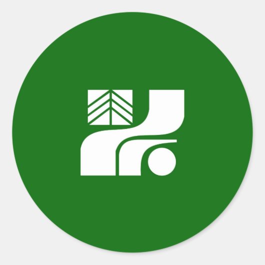 日本カントリー国旗栃木 ラウンドシール (正面)