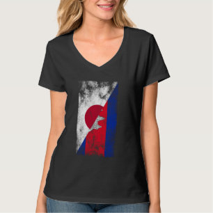 日本カンボジア国旗 – カンボ日本のジア Tシャツ
