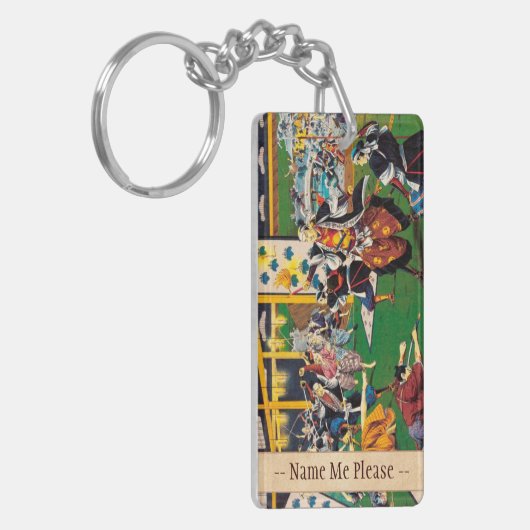 日本クラシックな歴史的絵を描くBushido規模 キーホルダー (正面左)