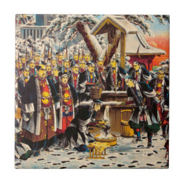 日本クラシックな歴史的絵を描くBushido規模 タイル