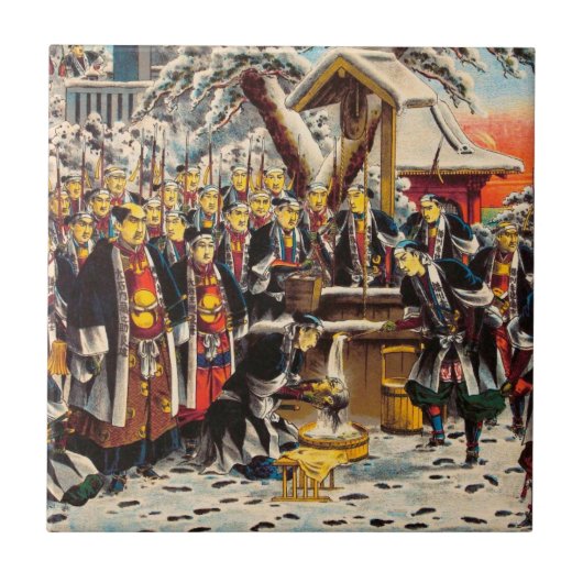 日本クラシックな歴史的絵を描くBushido規模 タイル (正面)