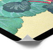 日本クラシックのヴィンテージ水彩フラワーアート ポスター (角)